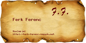 Ferk Ferenc névjegykártya