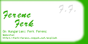 ferenc ferk business card